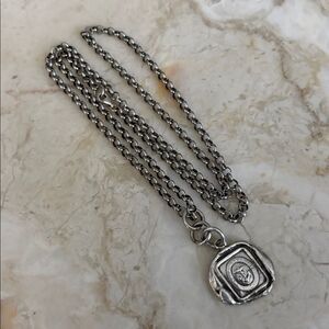 Pyrrha Still Have Hope Talisman 925 Sterling Silver Anchor Necklace 24” Chain